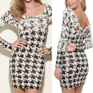 Guess Black and White Midi Dress, Figure-Flattering! (CB3)